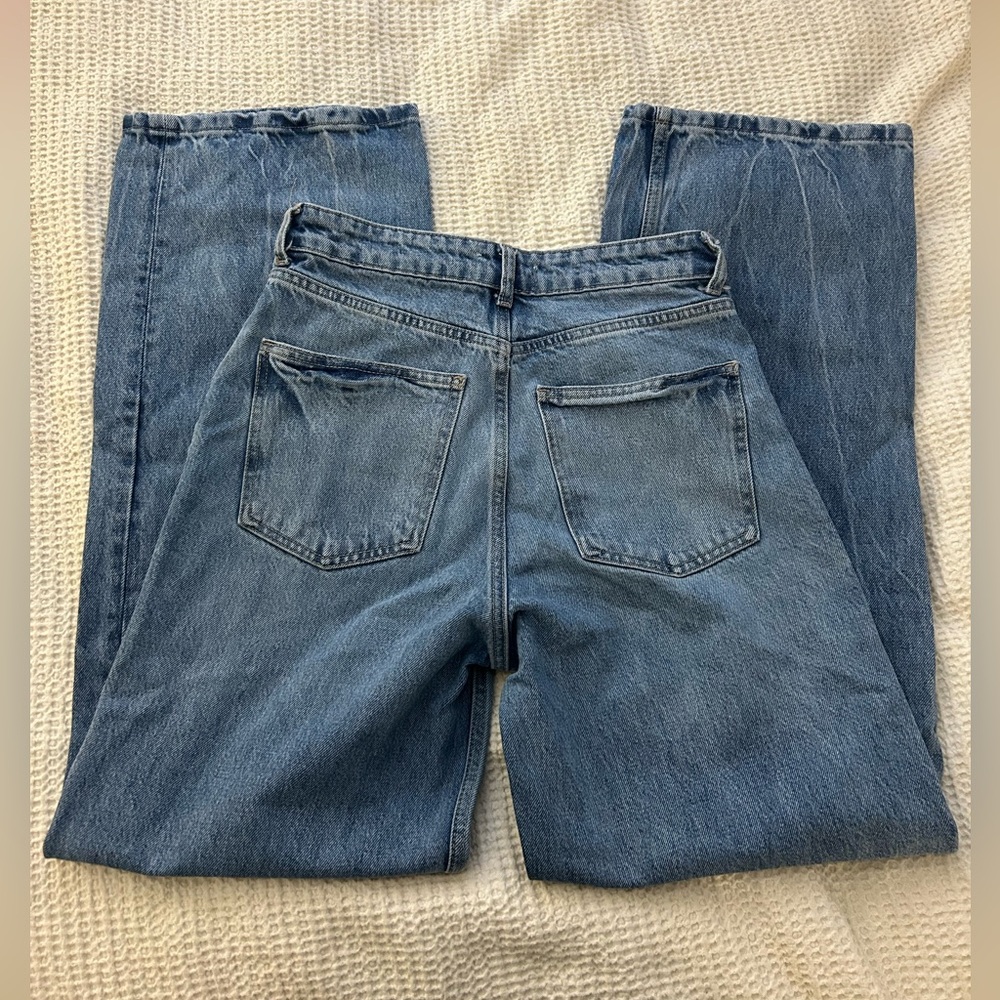 Zara Classic Denim Wide Leg Jeans - Picture 4 of 5